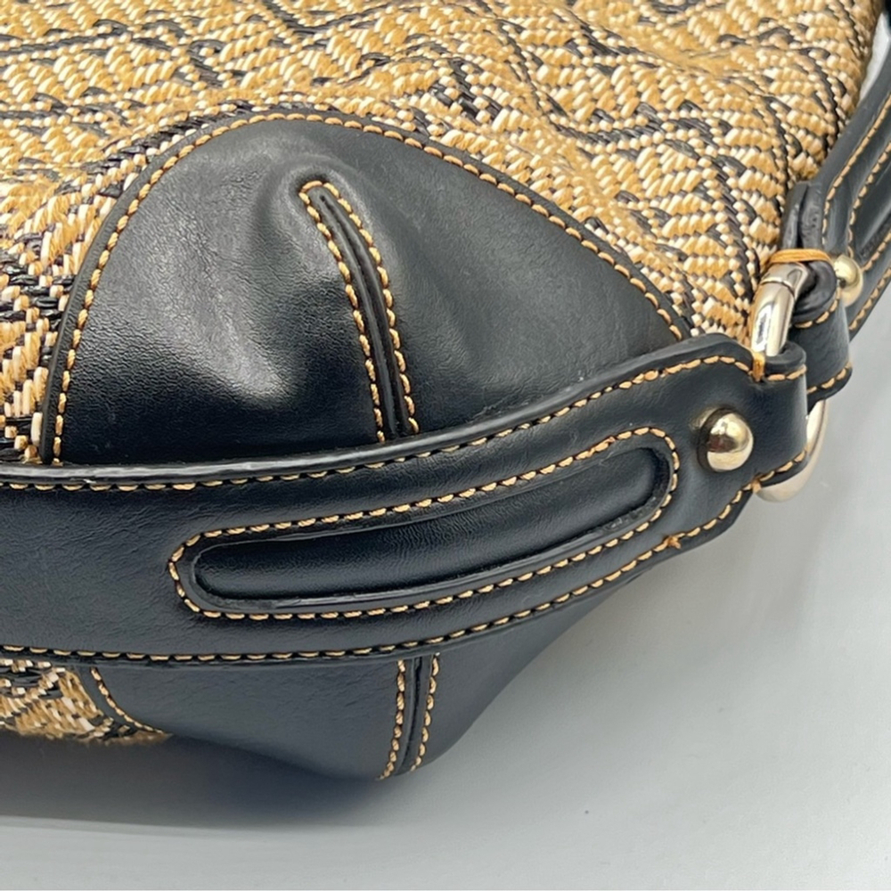 Etienne Aignee Canvas Leather Shoulder Bag Satchel Purse - Picture 6 of 14